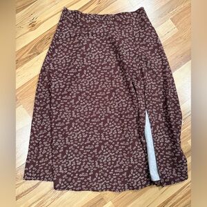 SHEIN Brown Floral A-Line Skirt
